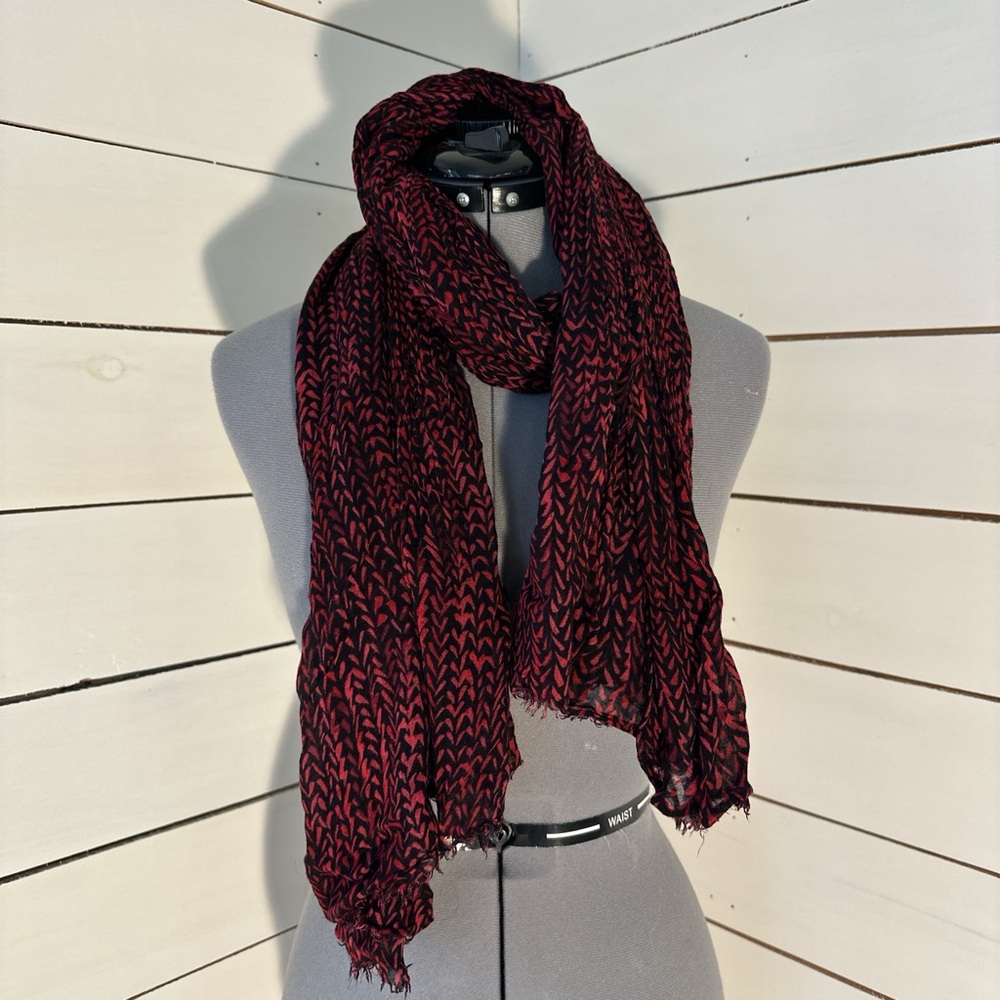 Calvin Klein Red and Black Scarf